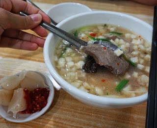 image collage of po mao soup from Xi'an's Muslim quarter in China