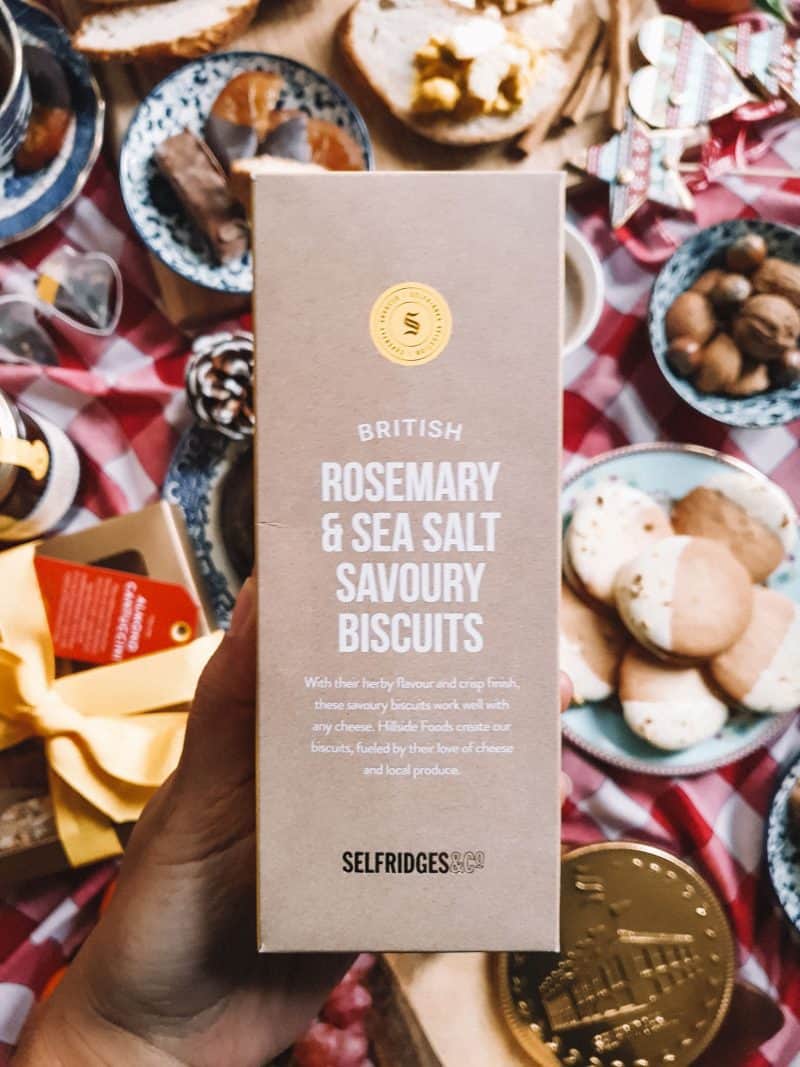 Rosemary and salt savoury biscuits, Selfridges food gift Christmas hampers