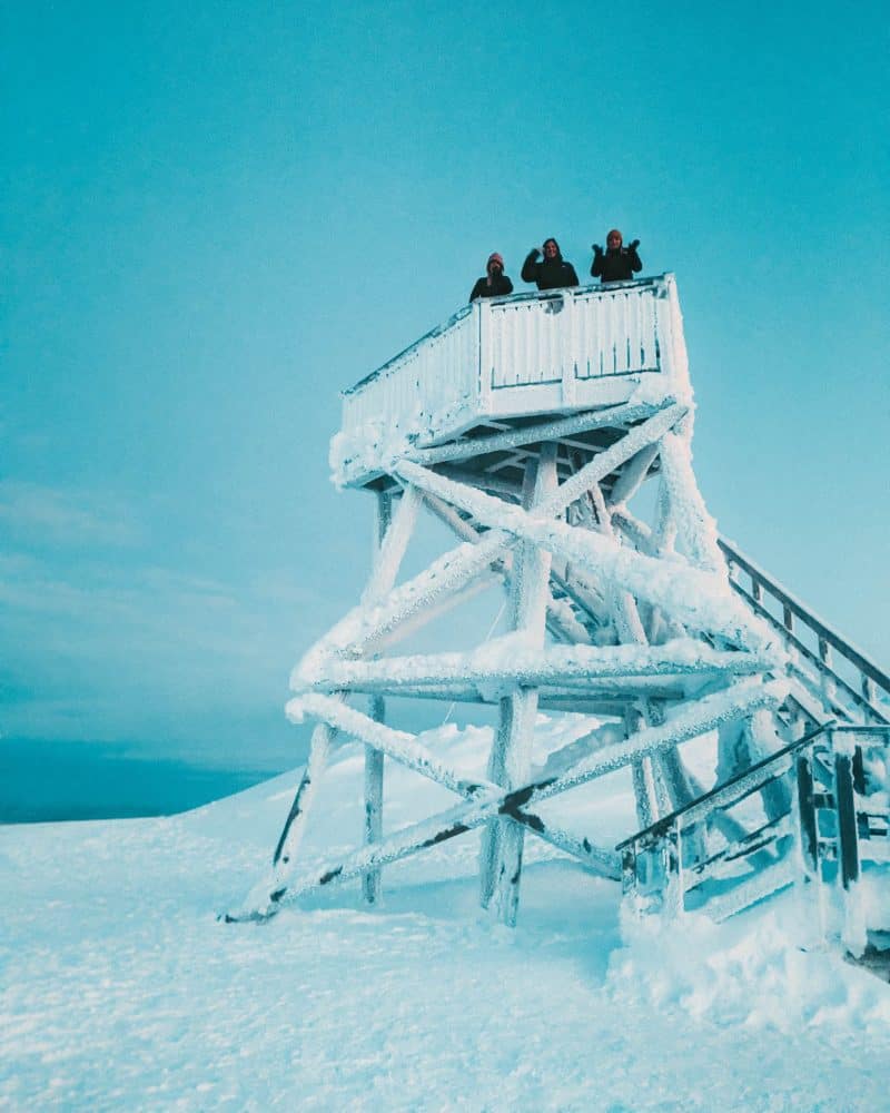 Snow covered lookout point Finnish Lapland, Lapland destinations, Lapland Finland