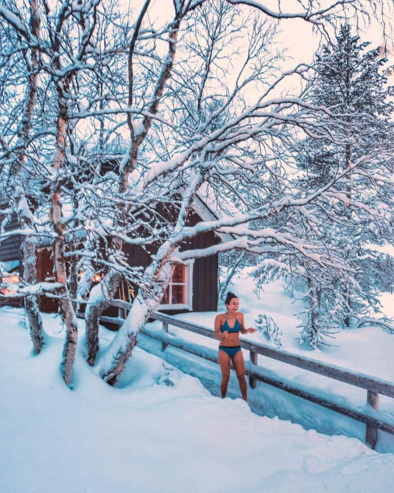 Standing out in the snow in a bikini after a sauna Finnish Lapland, Lapland destinations, Lapland Finland, Inghams